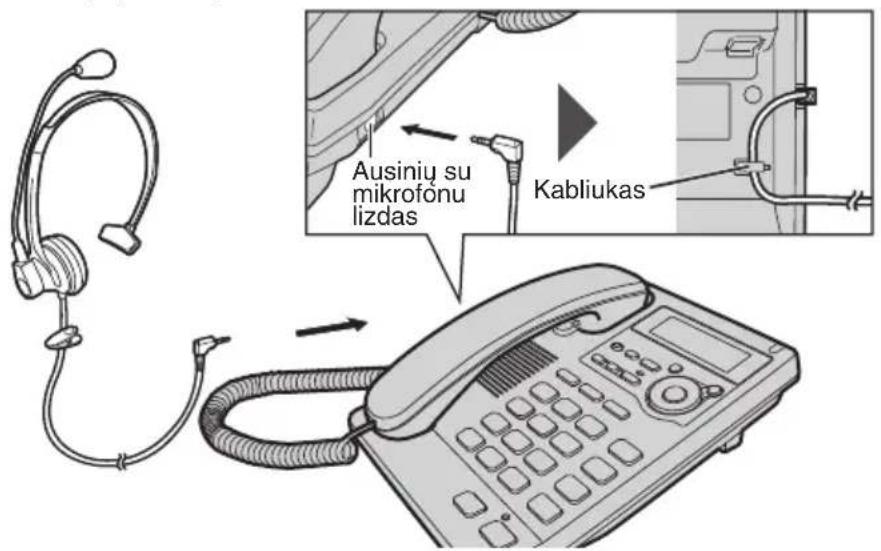 Ausinių su mikrofonu lizdas Kabliukas