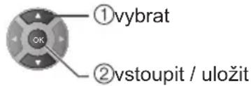 ①vybrat OK ②vstoupit / uložit