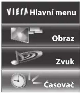 VIERA Hlavní menu Obraz Zvuk Časovač