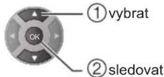 ① vybrat OK ② sledovat
