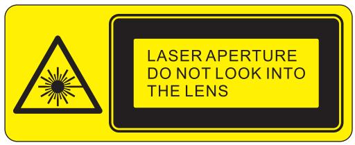LASER APERTURE DO NOT LOOK INTO THE LENS