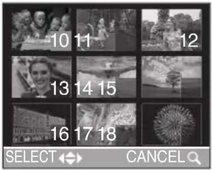 10 11 12 13 14 15 16 17 18 SELECT ↔ Cancel