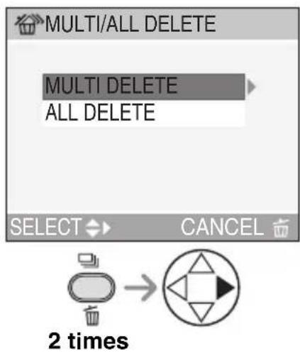 MULTI/ALL DELETE MULTI DELETE ALL DELETE SELECT CANCEL 2 times