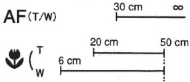 AF(T/W) 30 cm ∞ 20 cm 50 cm 6 cm T W