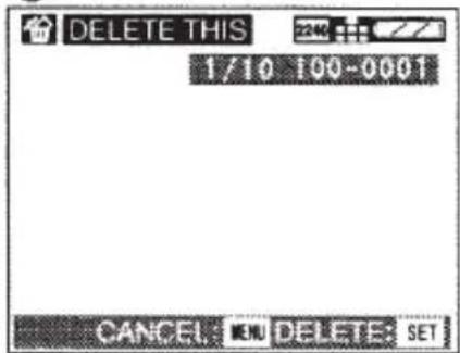 DELETE THIS 2240 1/10 100-0001 CANCEL MENU DELETE SET