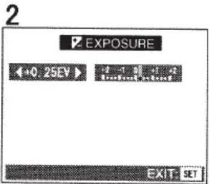 2 EXPOSURE +0.25EV -2 -1 30 +3 +2 Irrn-Excess - 4000V EXIT SET