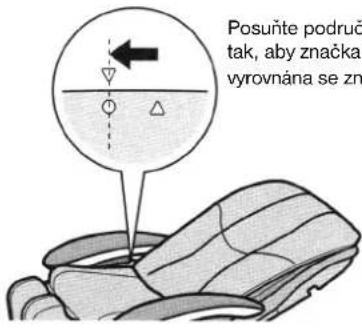 Posuňte područ tak, aby značka vyrovnána se zn