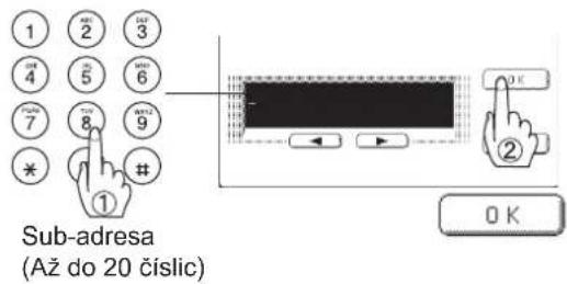 1 2 3 4 5 6 7 8 9 * # ① Sub-adresa (Až do 20 číslic) ② OK