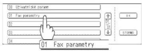 00 Utiwatelske parame 01 Fax parametry 02 03 04 01 Fax parametry