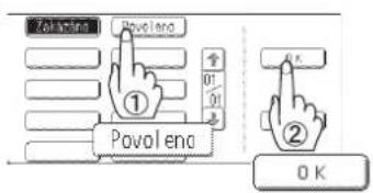 Zaklakana Povolend Povol end ① ↑ 01 01 ② OK