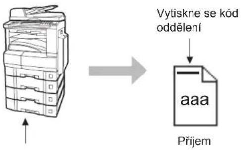 Vytiskne se kód oddělení aaa Příjem