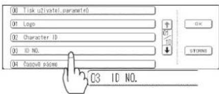 01 Tisk u2lyatel.paramstró 01 Logo 02 Character ID 03 ID NO. 04 Casové pâne C3 ID NO.