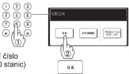 5551234 OK STORMO PREDAT DO LOG AD ① ② číslo ( stanic)
