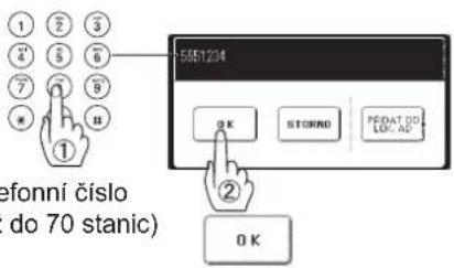 1 2 3 4 5 6 7 8 9 * Ⅱ 5551234 0 K STORNO PÉDAT DO LOM AG ① ② 0 K efonní číslo do 70 stanic)