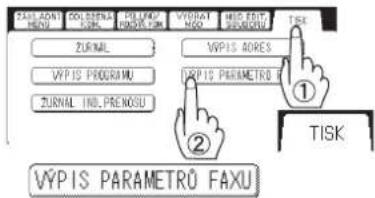 FAXI ADNT MEND COLLENS KON COLLENS POMATO VYNDAT NOSO IMIO DEBRO POKCHY TISK ZURNAL VYPIS MODELS VYPIS PROGRAM ZURNAL IND.PRENSU VYPIS PARAMETRO T ① ② TISK VYPIS PARAMETRO FAXU