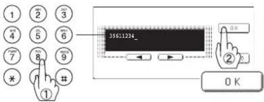 1 2 3 4 5 6 7 8 9 * # ① 35611234_ OK ② OK