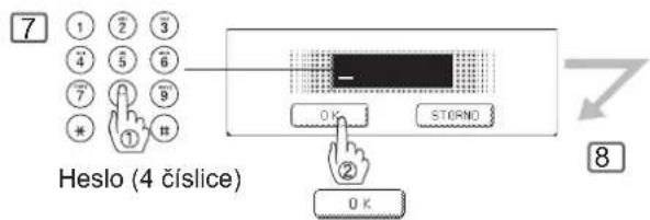 7 1 2 3 4 5 6 7 8 9 * ① ② Heslo (4 číslice) OK STORMD ② OK 8