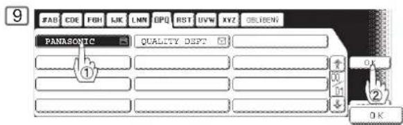 #AB CDE FBH LJK LMN OPQ RST UVW XYZ OBLIBEN PANASONIC QUALITY DEPT ① OK ② OK