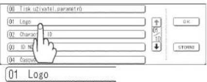 01 Tisk u2(ivatel.parametró 01 Logo 02 Charac 10 03 ID M 04 Casava 01 Logo OK STORMS