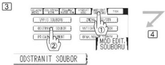 3 VYPI IS SOUBOR ODSTRANIT SOUBOR PRIMIN DOCUMENT 4 ① VYPI IS SOUBOR ZMENI, SU/STN VYTI SKA, SOUBOR OPAK, NEK/TOBOR MOD EDIT. SOUBORU ② ODSTRANIT SOUBOR