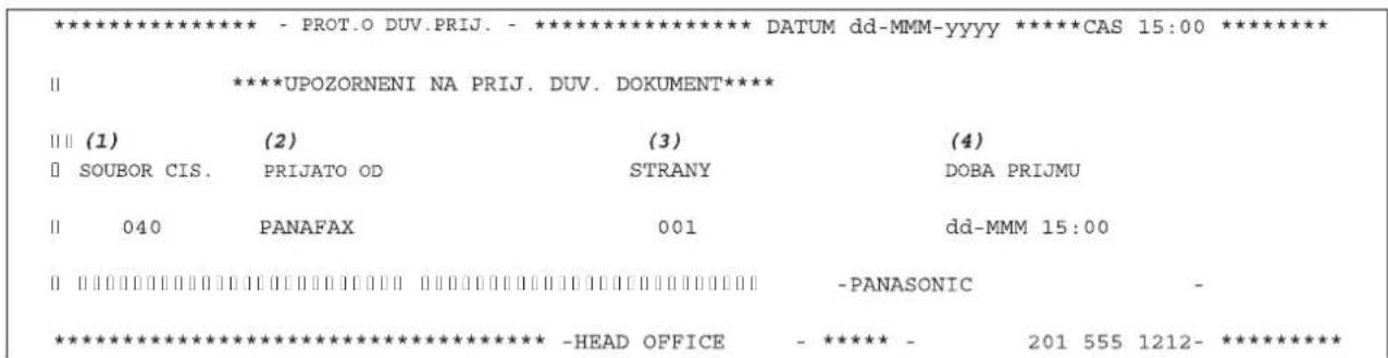 *************************** - PROT.O DUV.PRIJ. - *************************** DATUM dd-MMM-yyyy ******CAS 15:00 ************************** || ****UPOZORNENI NA PRIJ. DUV. DOKUMENT**** |||| (1) (2) (3) (4) □ SOUBOR CIS. PRIJATO OD STRANY DOBA PRIJMU || 040 PANAFAX 001 dd-MMM 15:00 || ||||||||||||||||||||||||||||||||||||||||||||||||||||||||||||||||||||||||||||||||||||||||||||||||||||||||||||||||||||||||||||||||||||||||||||||||||||||||||||||||||||||||||||||||||||||||||||||||||||||||||||||||||||||||||||||||||||||||||||||||||||||||||||||||||||||||||||||||||||||||||||||||||||||||||||||||||||||||||||||||||||||||||||||||||||||||||||||||||||||||||||||||||||||||||||||||||||||||||||||||||||| ************************** -HEAD OFFICE - ****** - 201 555 1212- *************************