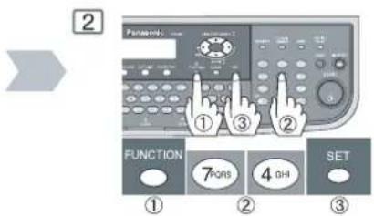 2 Panasonic FUNCTION 7 PONS 4 OHI SET ① ② ③