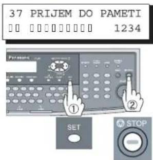 37 PRIJEM DO PAMETI 1234 PANJEM ① ② SET STOP