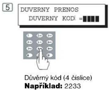 5 DUVERNY PRENOS DUVERNY KODÍ = Důvěrný kód (4 číslice) Například: 2233