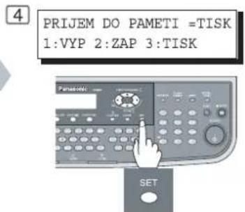 4 PRIJEM DO PAMETI =TISK 1:VYP 2:ZAP 3:TISK Panametici SET
