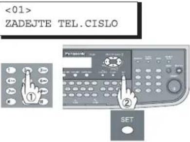 <01> ZADEJTE TEL.CISLO ① ② SET