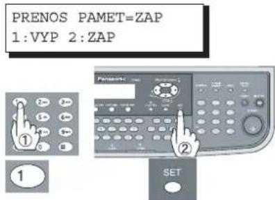 PRENOS PAMET=ZAP 1:VYP 2:ZAP