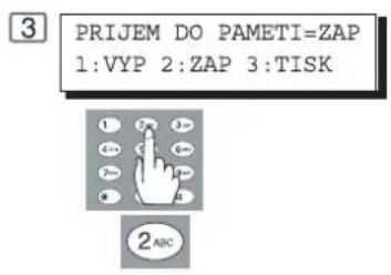 3 PRIJEM DO PAMETI=ZAP 1:VYP 2:ZAP 3:TISK 1 ABC