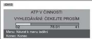 GH12 ATP V ČINNOSTI VYHLEDÁVÁNÍ: ČEKEJTE PROSÍM 02 78:01 41 Menu: Návrat k menu ladění Konec: Konec.