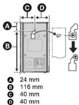 A 24 mm B 116 mm C 40 mm D 40 mm