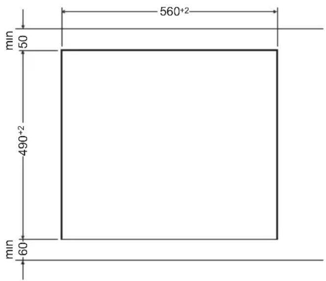 AMICA PI6540TG - Příprava desky nábytku do vestavění varné desky - 1