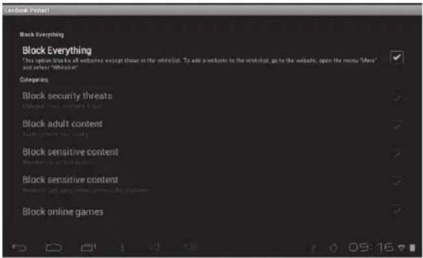 Facebook Project Block Everything Block Everything This option blocks all websites, except those in the website. To add a website to the website, go to the website, open the menu "Mare" and select "Website" Categories Block security threats Copyright from creating a project Block adult content Restructuring the story Block sensitive content Block sensitive content <|vision_start|> user can use online games or online games Block online games