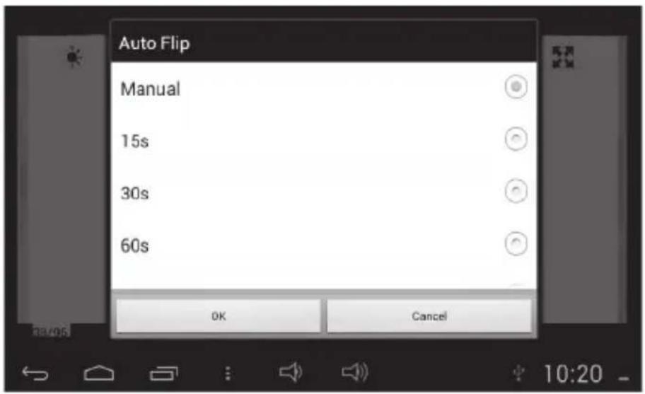 Auto Flip Manual 15s 30s 60s OK Cancel