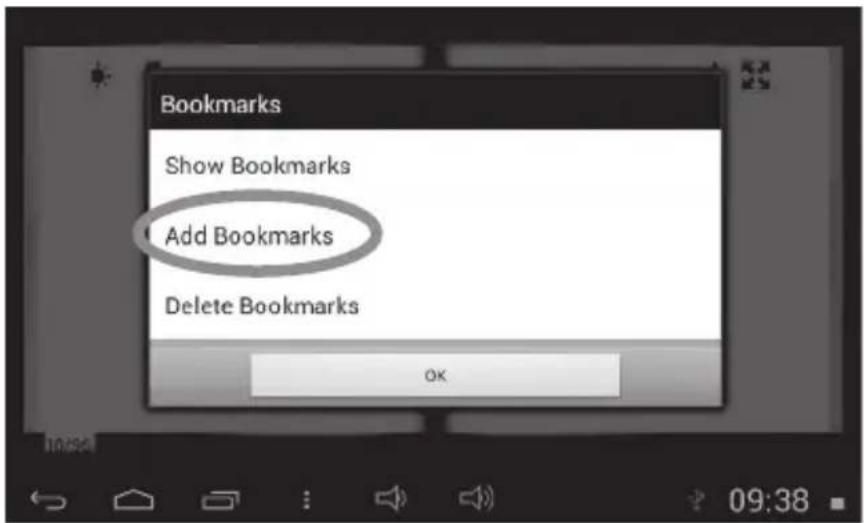 Bookmarks Show Bookmarks Add Bookmarks Delete Bookmarks OK