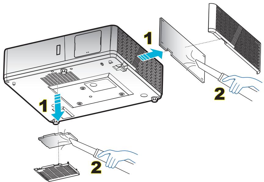 OPTOMA ZW506 - Nettoyer le filtre à poussière - 1