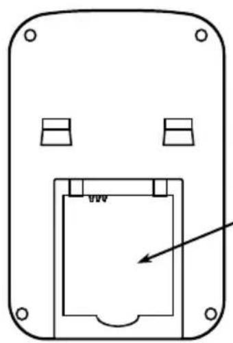 Technical line drawing of a device casing with mounting holes and a central component (no text or symbols)