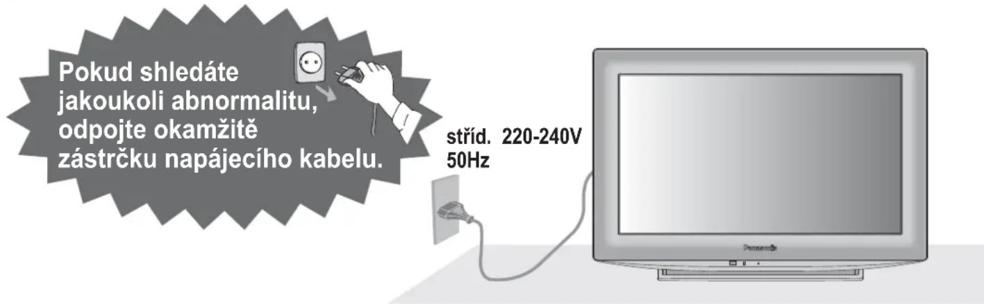 Pokud shledáte jakoukoli abnormalitu, odpojte okamžitě zástrčku napájecího kabelu. stříd. 220-240V 50Hz