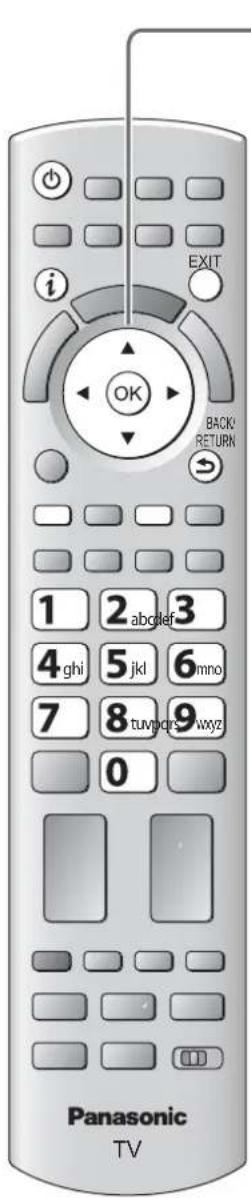 Panasonic TV EXIT i OK BACK/ RETURN → 1 2 abcdef 3 4 ghi 5 jkl 6 mno 7 8 tuvycrs 9 wxyz 0
