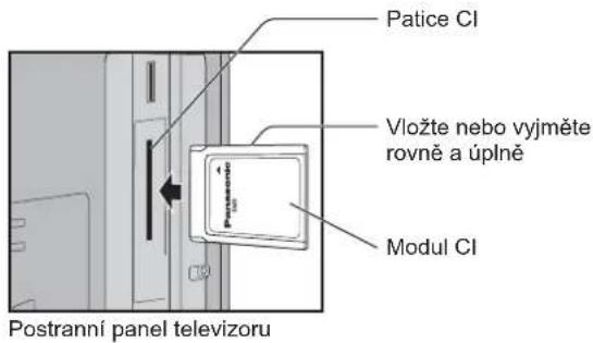 Paticc CI Vložte nebo vyjměte rovně a úplně Modul CI Postranní panel televizoru