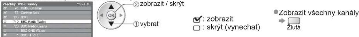 Všechny DVB-C kanály 70 08BC Channel 72 Girlicon Nvk 105 BBC 719 BBC Radio Wales 720 BBC Radio Cymru 1 BBC ONE Wales 7 BBC THREE ② zobrazit / skrýt ① vybrat : zobrazit : skrýt (vynechat) Zobrazit všechny kanály Žlutá