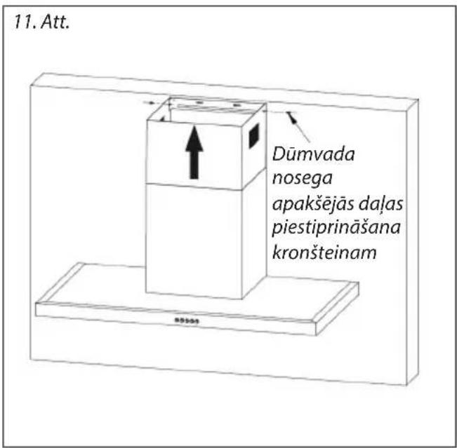 11. Att. Dūmvada nosega apakšējās daļas piestiprināšana kronšteinam