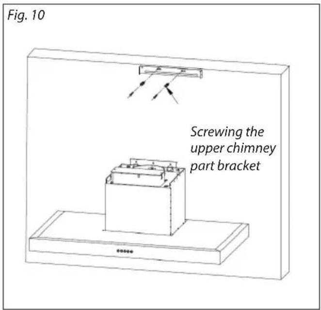 Fig. 10 Screwing the upper chimney part bracket