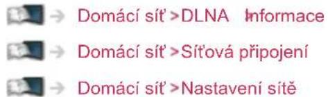 Domácí sit' >DLNA Informace Domácí sit' >Sít'ová připojení Domácí sit' >Nastavení sítě