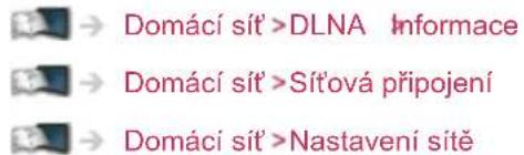 Domácí sit' >DLNA Informace Domácí sit' >Sítová připojení Domácí sit' >Nastavení sitě