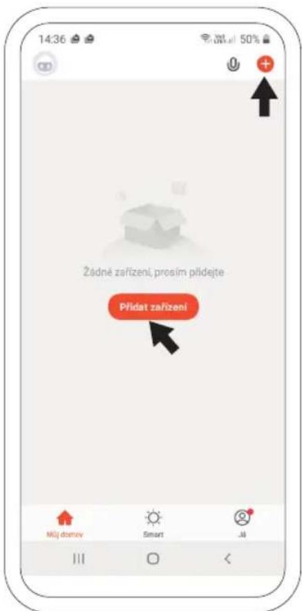 14:36 50% Žádné zařízení, prosím přidejte Přidat zařízení Můj domev Smart Já