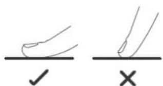Hand-drawn checkmark and cross symbols on a line, indicating approval or rejection status